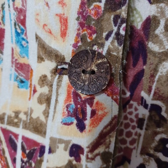 Chico's Mixed Print, Faux Suede Coat - Picture 6 of 7